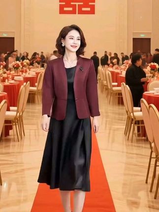 #抖音热点宝 #两件套连衣裙#日常可穿的礼服#喜妈妈喜婆婆礼服 #得体大方#高档大气上档次