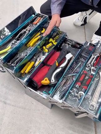 绿林四层不锈钢折叠工具箱,真的很能装!