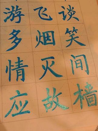 这款带闪的蓝墨太绝!银蓝珠光墨在宣纸上晕染,每一笔都如碎钻嵌于字间 #书法用墨 #珠光墨 #写毛笔字 #写字直播#上热门