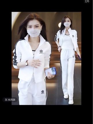休闲运动套装女潮2025春秋新款时尚减龄卫衣阔腿卫裤运动服三件套#运动套装穿搭 #好物推荐🔥