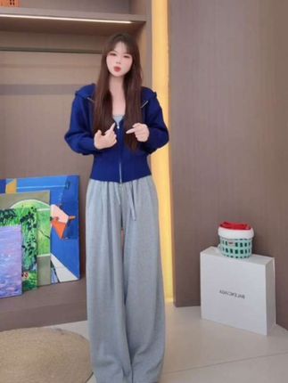 #休闲穿搭 #高腰显瘦 #糯米裤 #阔腿裤 #休闲百搭