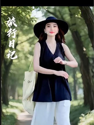 超好看中长款V领黑色背心#夏季新款 #夏季穿搭 #谁穿谁好看 #宽松显瘦 #显瘦穿搭