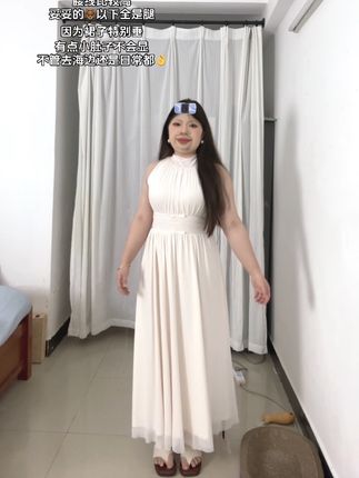 海滩小裙来啦 #海边裙子 #白色长裙 #连衣裙#收腰连衣裙 #夏季穿搭