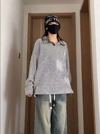 美式重磅雪尼尔长袖T恤男秋季小香风针织百搭打底衫大码宽松卫衣#简约穿搭 #休闲穿搭 #春秋穿搭 #上衣穿搭 #男女同款