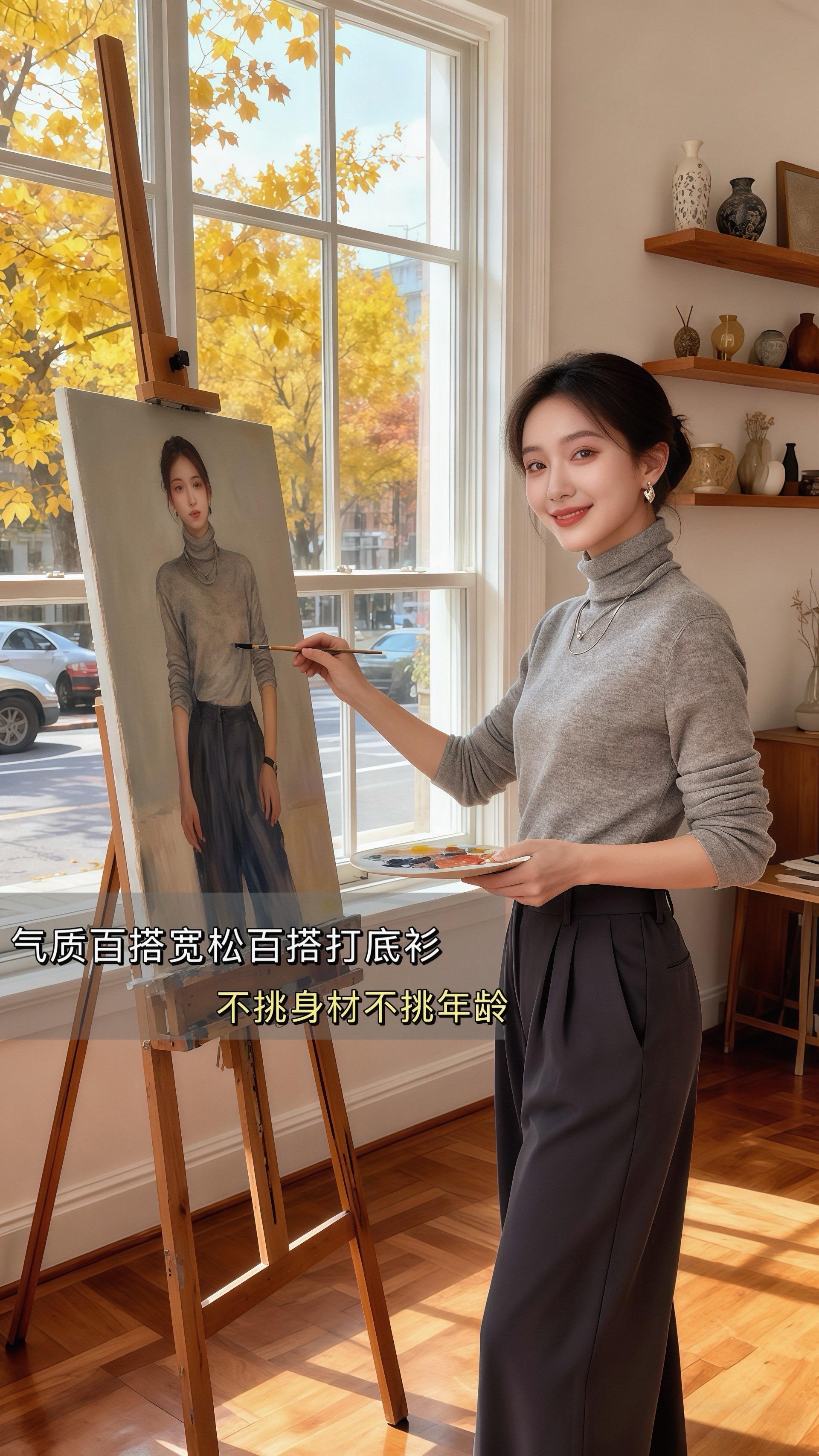 前几天降温,裹着它去菜市场买红薯,摊主阿姨笑着说“姑娘穿得真洋气”,低头挑红薯时,羊毛衫的领口蹭到脸颊,软乎乎的不扎人,连带着手里的红薯都觉得更甜了些。回家路上收到快递短信,是给妈妈买的同款浅灰色,突然想起小时候她给我织的毛衣,也是这样带着让人安心的温度。#高级感穿搭 #温柔穿搭 #内搭外穿都好看 #打底衫 #针织衫
