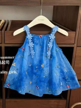 女童连衣裙夏季韩版甜美公主裙子#连衣裙##女童公主裙 #谁穿谁好看