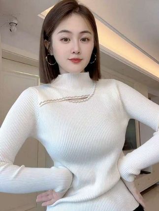 #女装搭配 #打底衫 半高领毛衣女秋冬季新款设计感洋气内搭修身气质打底衫@抖音小助手 @DOU+小助手 @DOU+上热门