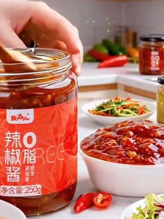 鲜椒辣椒酱蒜蓉酱下饭酱料调味荞麦凉拌拌饭拌面沙拉家用营养严选