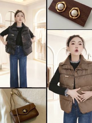 假两件精致翻领,棉马甲#谁穿谁好看系列 #外套穿搭 #新款穿搭