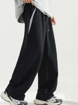 青少年运动裤男秋冬新款宽松百搭直筒阔腿卫裤学生抽绳休闲裤#休闲裤 #运动裤 #阔腿裤