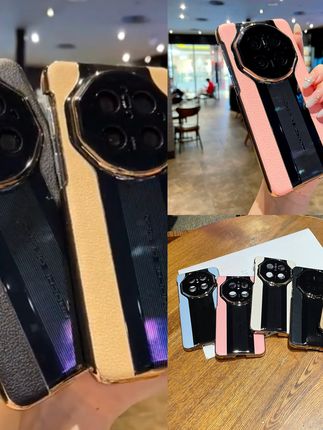 樱花粉荔枝皮纹保时捷适用华为mate70rs手机壳高端奢华网红男女款 #手机壳#爆款热卖中