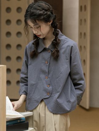 【运补5】日系宽松显瘦衬衫上衣女2025早秋款Polo领长袖开衫衬衣 #日系穿搭 #谁穿谁好看 #洋气减龄 #遮肉显瘦 #宽松版型