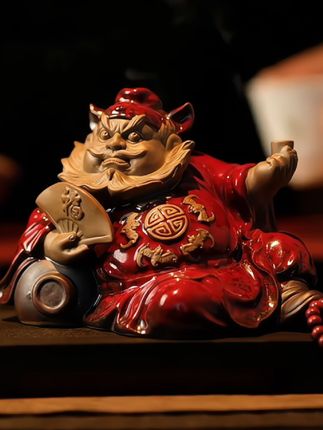 王顺钟馗摆件陶瓷正品大师工艺新中式家居客厅玄关博古架装饰品#钟馗 #钟馗伏魔 #家居摆件 #陶瓷手艺人