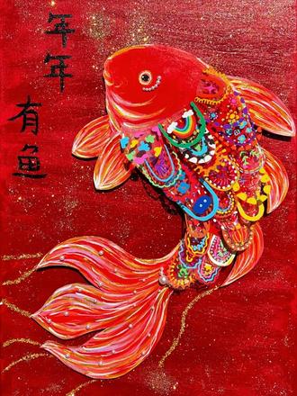 创意美术|年年有鱼✨年味氛围感拉满 过年啦🧨一起来做一条金光闪闪的福气小鱼
把新年的好运和美好都画进画里吧~
🎨制作步骤超简单:
1. 深红色铺满背景,趁湿撒上金粉
瞬间get bling bling的富贵感
2. 硬纸板剪鱼形,贴白纸更易上色
立体效果超赞
3. 透明胶片剪鱼鳞
丙烯马克笔随便画都好看
4. 贴上珍珠、亮片点缀
阳光下波光粼粼太治愈啦
成品挂在家里超有年味
寓意新的一年年年有余、福气满满~
亲子一起做,仪式感直接拉满🐟🧧
#亲子手工 #幼儿园手工#年年有鱼 #创意美术 #新年手工