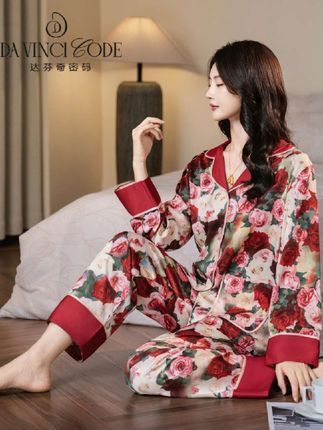 #上热门 达芬奇密码油画玫瑰2025新品长袖/短袖套装透气睡衣女士套装#油画 #透气舒适 #睡衣家居服 #轻奢女装