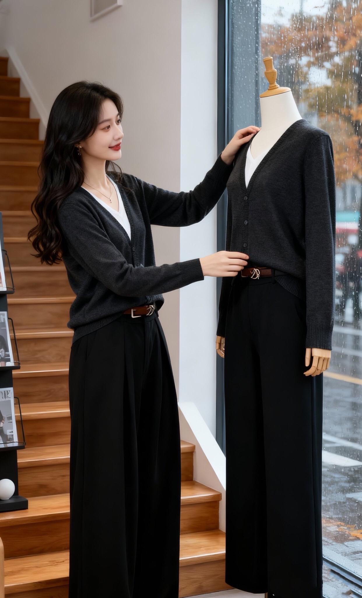 #时尚气质穿搭 #高级感穿搭 #针织衫 #ai扩图 #减龄穿搭