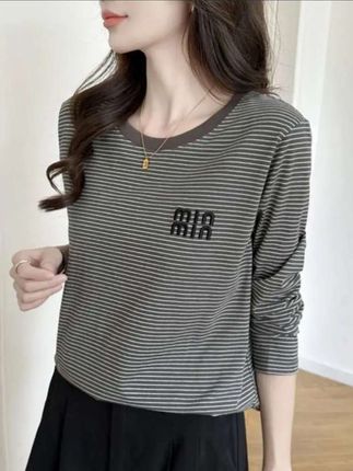 #女士上衣#面料柔软舒适 #女士条纹打底衫