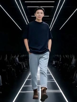 320克纯棉T恤#运动休闲 #男生穿搭 #品质男装