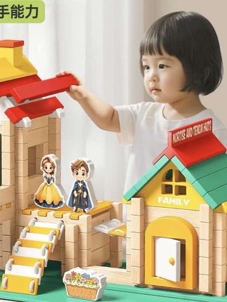 儿童鲁班榫卯积木益智玩具男女孩木质diy拼搭建筑小屋结构建筑师#玩具 #益智玩具 #亲子教育 #积木玩具 #益智早教