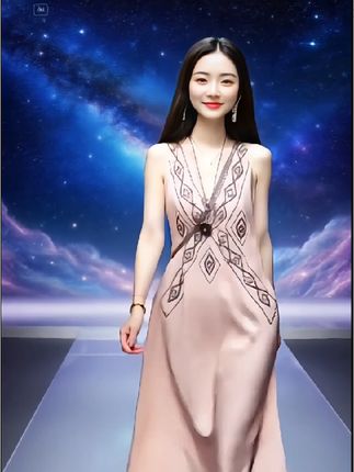 裙身精致刺绣,以几何图案呈现,立体感强,打破纯色单调,丰富视觉层次,凸显独特时尚巧思选用亲肤面料,触感柔软,透气性佳,夏季穿着不闷汗,无袖设计也能减少束缚,活动自在,长时间穿着依旧舒适 。长度及踝,版型宽松不挑身材,对各种身形友好,既能遮盖小肉肉,又能展现优雅仪态,轻松打造大方得体的穿搭效果 ,不同年龄段、身材条件的女性都能穿出韵味 。#气质女神穿搭 #精致优雅 #美出新高度 #夏日度假穿什么#夏日穿搭必学技巧