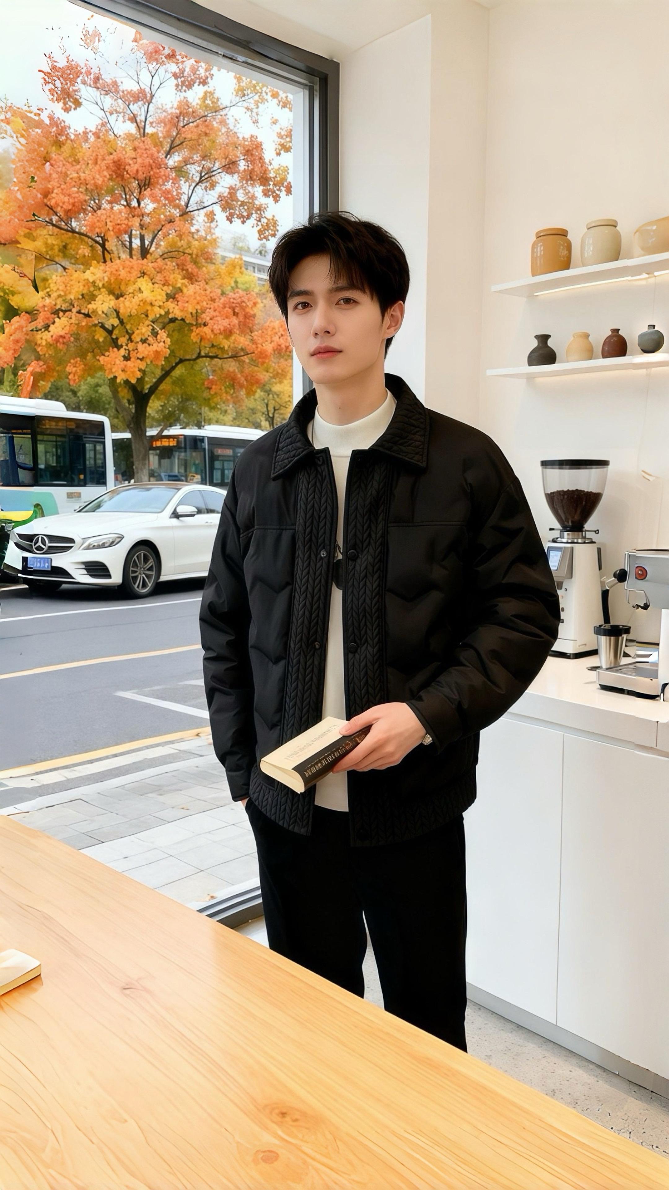 咖啡香里的心动 秋日的咖啡店,栾树的橙红染透玻璃窗。 沈砚靠在吧台旁,指尖捻着咖啡杯,目光不经意撞上推门而入的苏念。她穿着同色系的风衣,发梢还带着室外的凉意,却在看到他时,眼尾弯出浅浅的弧度。 “你的热美式,”她把咖啡放在他面前,指尖若有似无地擦过他的手背,“和你一样,看着就很暖。” 沈砚喉结微动,窗外的车流、店内的咖啡机嗡鸣,都成了背景。只有她的笑,和咖啡的醇香,在这一瞬,在他心里漾开了圈圈涟漪。#品质男装#男装外套#高端品质 #羽绒服 #男生穿搭