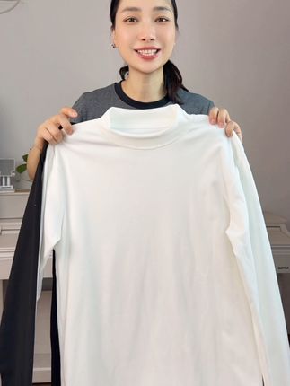 选对衣服,一件普通的打底也可以穿的很有型!#打底衫 #德绒 #双面绒打底衫 #秋冬保暖 #穿搭