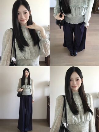 清冷贵气感女早秋新款法式气质温柔喇叭袖长袖衬衫宽松休闲阔腿裤#辣妹穿搭 #穿搭分享 #女装穿搭 #强烈推荐 #高级感穿搭