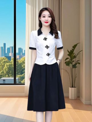 #时尚套装裙 2025年夏季新款时尚洋气收腰显瘦大码女装套装裙#套装裙两件套#半身裙套装#时尚妈妈装#气质穿搭 @巨量千川 @抖音小助手