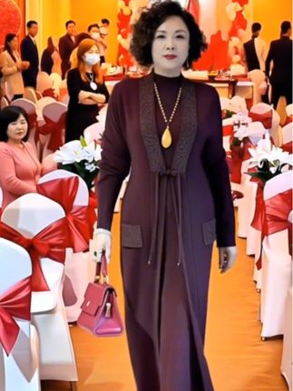 新款冰麻针织外套连衣裙高端大气上档次#气场全开 #喜婆婆婚宴装 #婚宴妈妈装 #洋气上档次