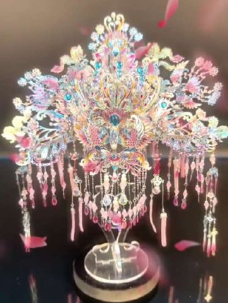 粉色凤冠丨拼钢达酷玩22粉黛结婚礼物拼装立体成人闺蜜生日女礼物
