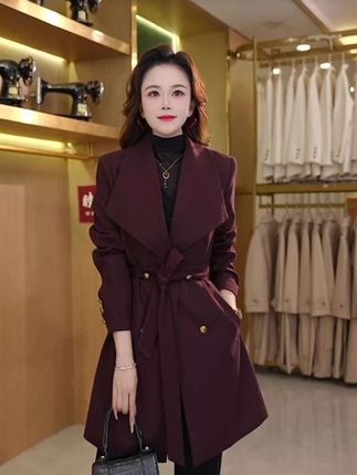 中长款天丝羊毛腰带款风衣2025新款女装爆款时尚气质显瘦轻奢外套#秋季穿搭 #秋季中长款风衣 #时尚穿搭 #显瘦穿搭 #穿出自己的风格 @DOU+小助手
