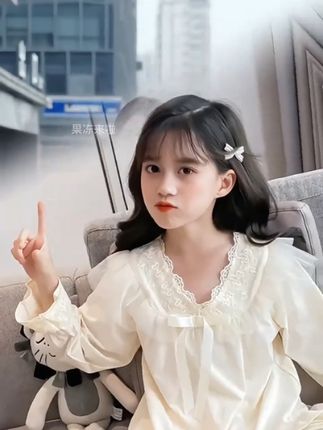 女童睡衣套装春秋2025新款6-12岁15岁中大童女孩甜美长袖家居服#生女儿就要这样穿 #甜美穿搭 #萌娃穿搭