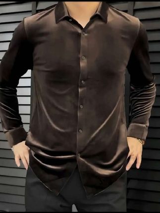 男士金丝绒百搭休闲衬衫#衬衫#衬衫穿搭 #男士衬衫#时尚穿搭