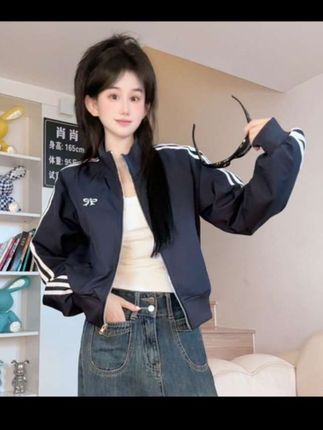 #每日分享 #小个子穿搭 韩系刺绣蝴蝶结短外套女2025年秋季新款小个子休闲夹克外套上衣#韩系穿搭 #酷女孩穿搭 #显高显瘦