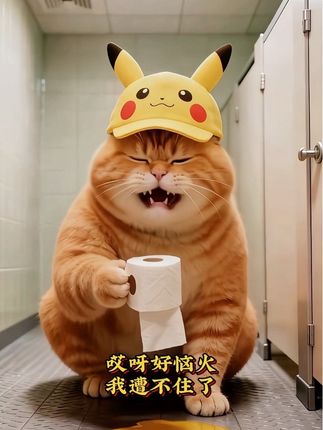 胖橘上厕所没憋住,竟然拉地上了 #即梦ai #萌宠出道计划 #猫咪的迷惑行为 #搞笑 #搞笑萌宠