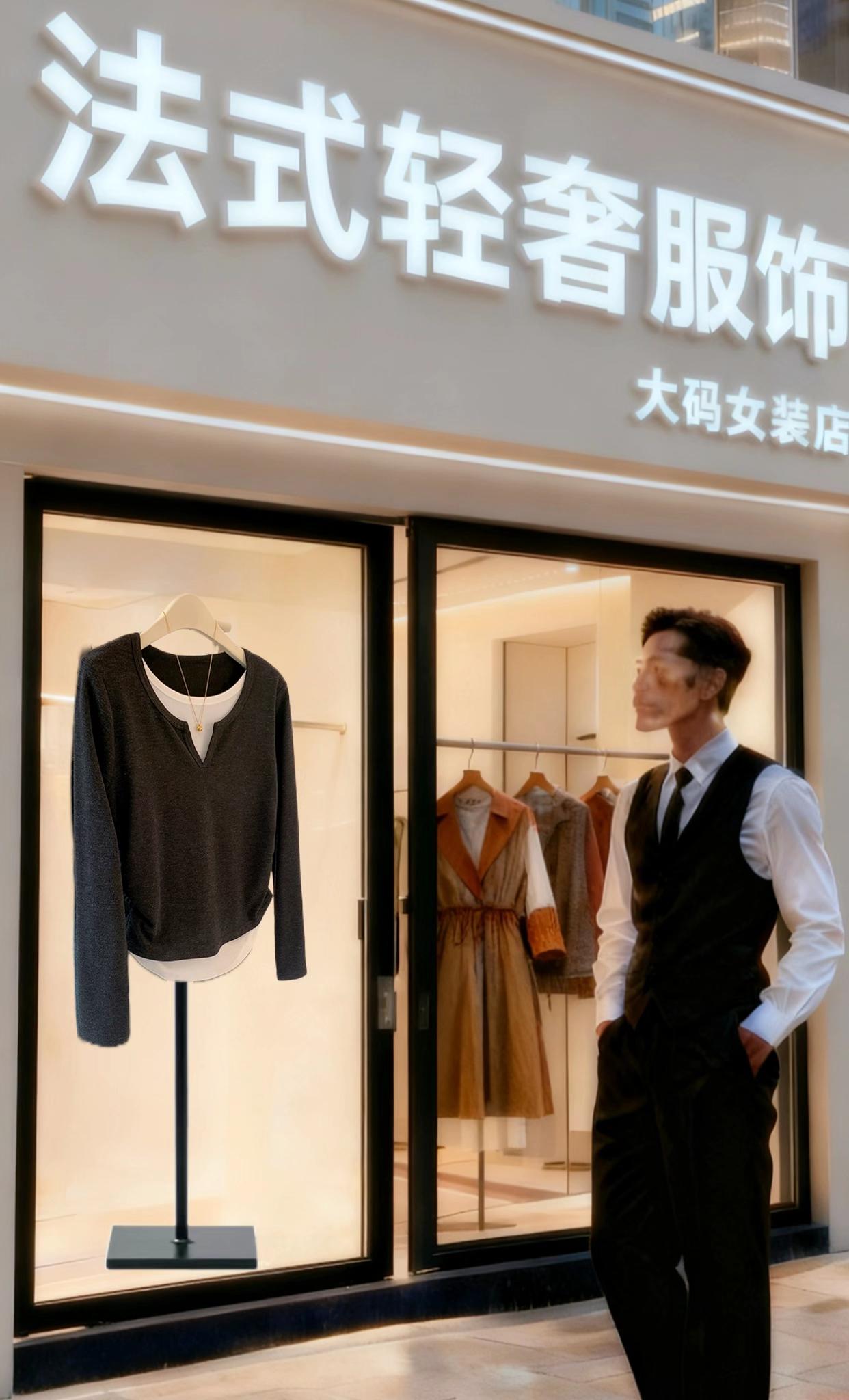 抖音必入!广州十三行爆款假两件T恤 春秋打底就选它!设计感假两件拼接,视觉显瘦超藏肉,修身版型勾勒好身材。柔软面料亲肤透气,单穿内搭都好看。不挑身材不挑风格,通勤、逛街穿都合适,十三行同源品质超耐打,喜欢的姐妹不要错过哦!#2025新款#大码女装 #遮肉显瘦#洋气打底衫#时尚百搭