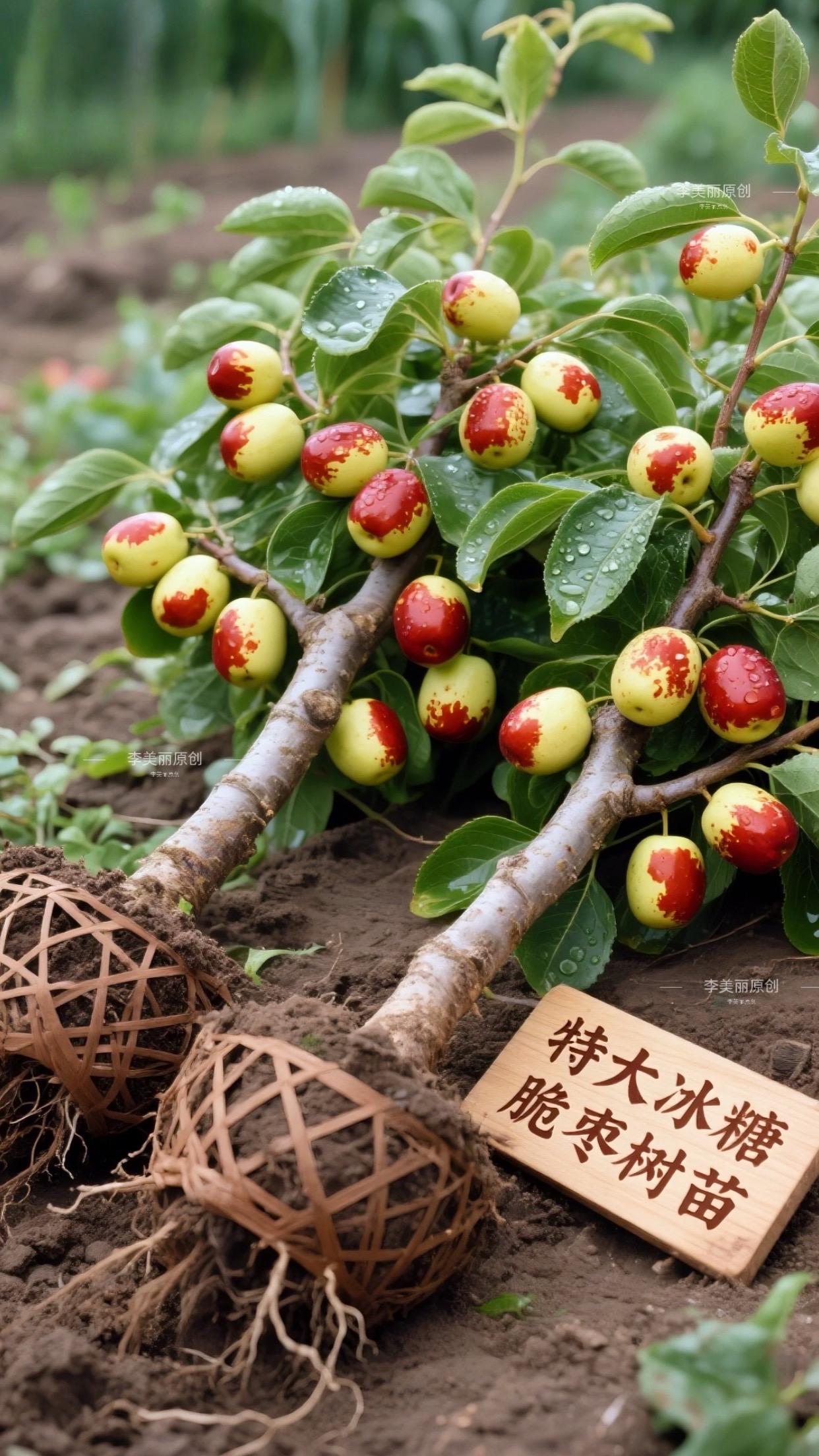 优质冬枣树苗,尽显自然生机。其枝干疏密有致,新叶嫩绿带锯齿,春日黄花藏于叶间蓄力;适应性强,小院、盆栽皆可种植,充足光照下便蓬勃生长。秋日青红果实挂满枝头,脆甜诱人,种植过程满是对收获的踏实期待。#新农人计划 #三农流量扶持计划 #果树种植 #优质农产品 #上热搜