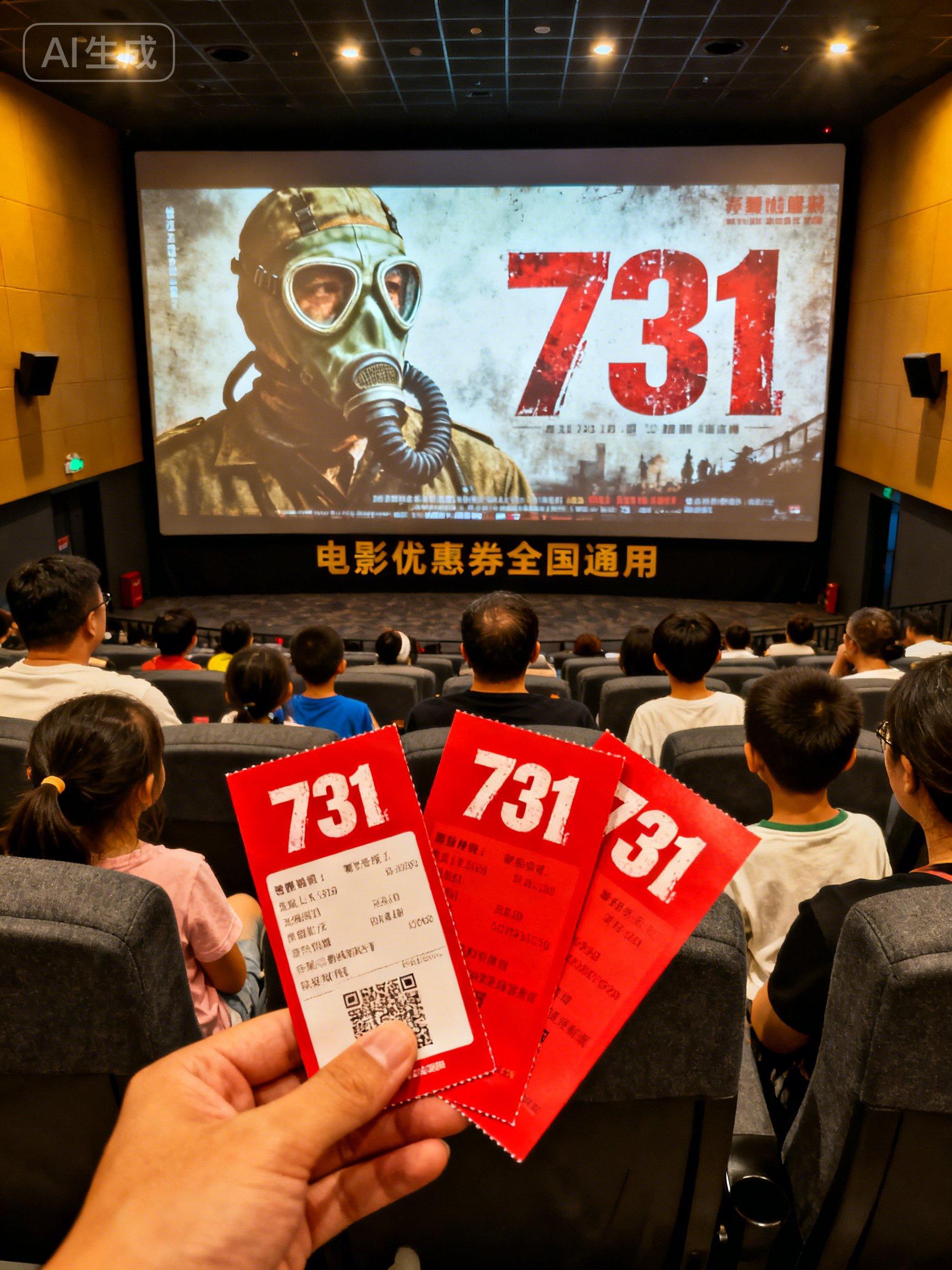 光影为笔,记录历史之重!《731》电影购票优惠券已上线,凭券购票享专属折扣,用影像铭记伤痛,用行动传承记忆,赶紧领取,赴一场历史的观影之约!#强烈推荐 #新片推荐 #731 #观影推荐