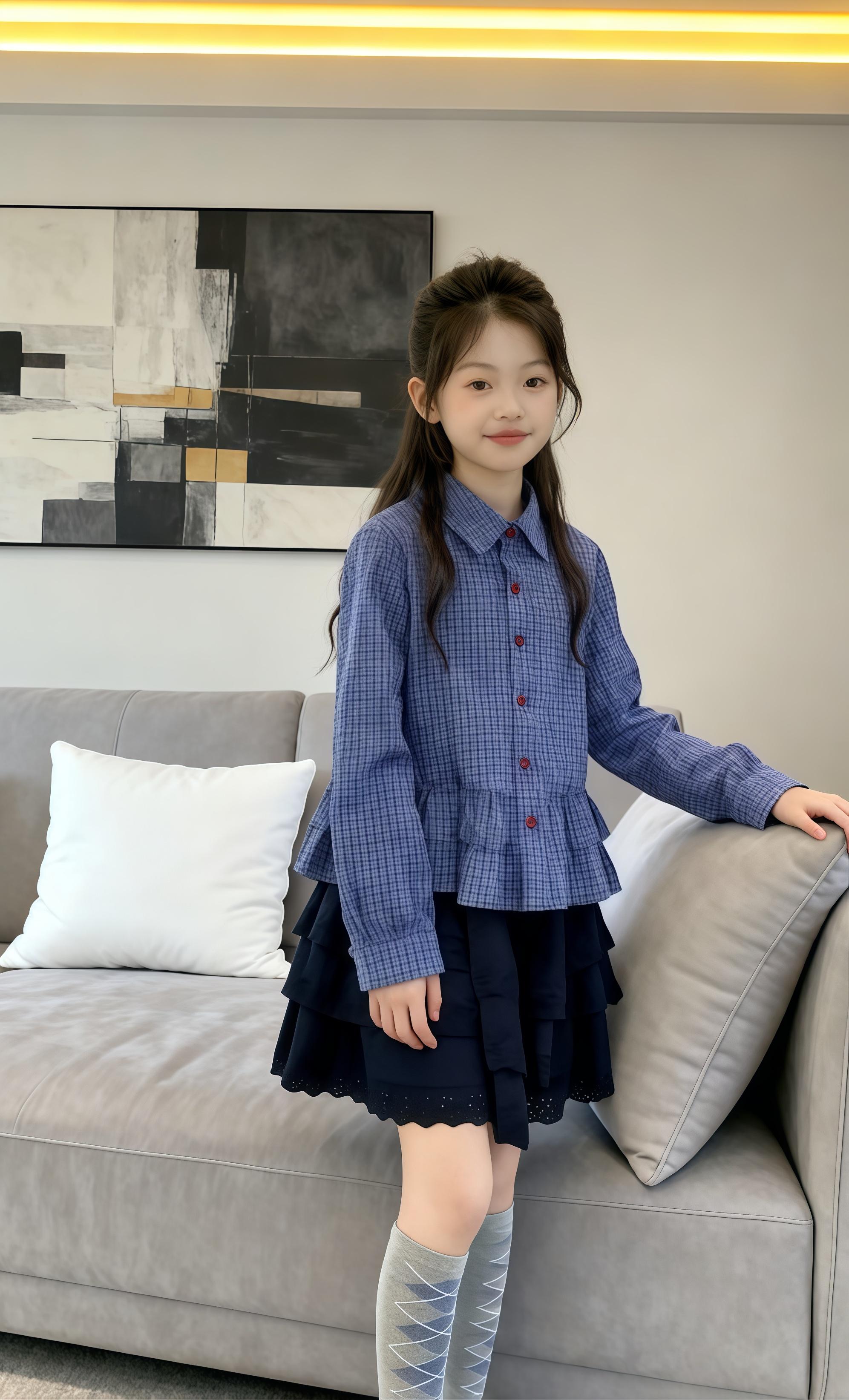 挖到宝!女童秋装衬衫也太会了吧。谁懂啊!给娃挑秋装挖到件神仙衬衫,直接美到我心巴上~ 经典格子纹自带森系滤镜,领口和袖口的荷叶边太戳了!软fufu的面料贴身穿也舒服,25r的价格真的捡到宝~ 短款版型超适合小个子女童,搭背带裙、牛仔裤都好看,上学、秋游穿出去回头率爆表! 已经给娃囤了,洗了没变形也没掉色,宝妈们闭眼冲就对了! #学会穿搭技巧真的很重要 #轻松解锁秋季穿搭 #早秋穿搭公式来了 #拿捏穿搭公式 #学院风穿搭 @抖加🔥上热门🔥dou+🔥热点宝