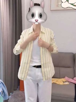 洋气纯棉条纹衬衫#洋气减龄 #内搭外穿都好看