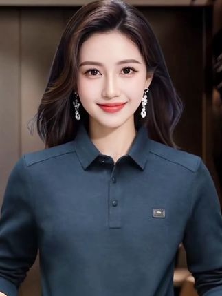 8589德绒加厚长袖秋季男休闲Polo衫潮流百搭纯色商务时尚翻领#只做高品质 #品质男装 #polo衫 #简约大气
