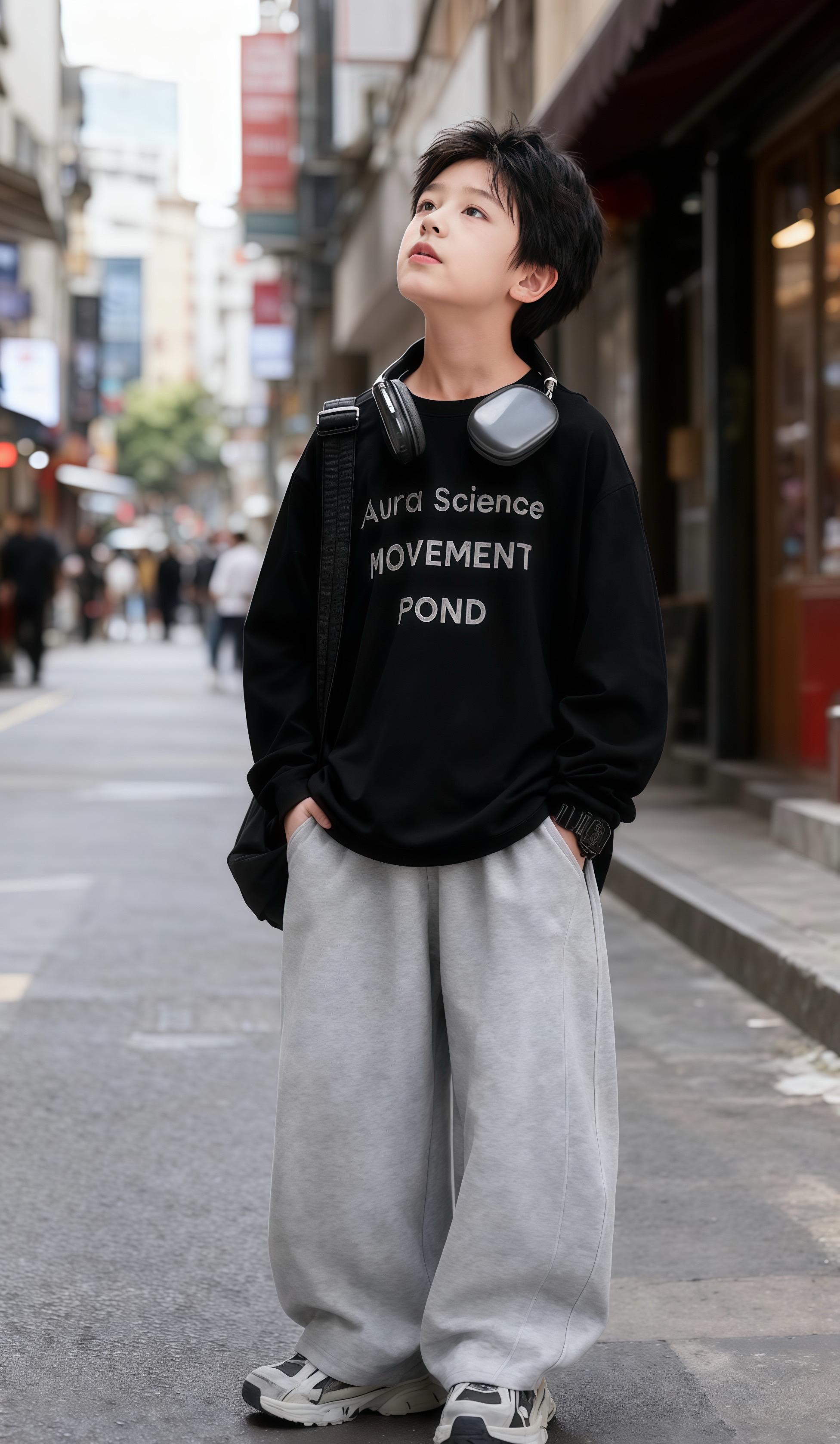 #潮酷穿搭 #慵懒风穿搭 #男生穿搭日记 谁懂啊!这裤子真的太好看了!就是这个左西家的新款弯刀裤,专为男童设计的版型,上身效果超赞,而且它的面料非常柔软舒服,孩子穿上就不想脱下来,快给你家宝贝安排一条吧!