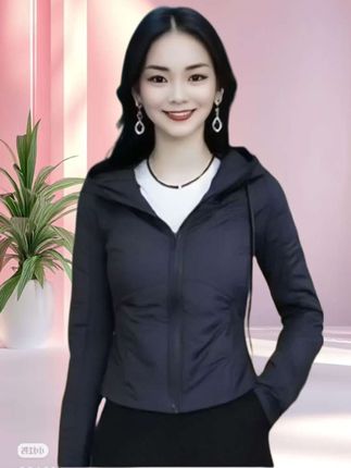 新款夹棉连帽短外套女#女装穿搭 #时尚穿搭#秋冬穿搭 #修身显瘦 #谁穿谁美