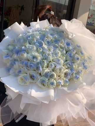 99朵碎冰蓝玫瑰,总有人用心浪漫#碎冰蓝玫瑰 #碎冰蓝 #碎冰蓝花束 #碎冰蓝渐变玫瑰 #99朵