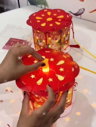 中秋推荐【升级投影灯笼】中秋发光投影灯笼手提走马花灯diy实验#灯笼#中秋发光灯笼 #中秋节快乐 #手工 #好物分享