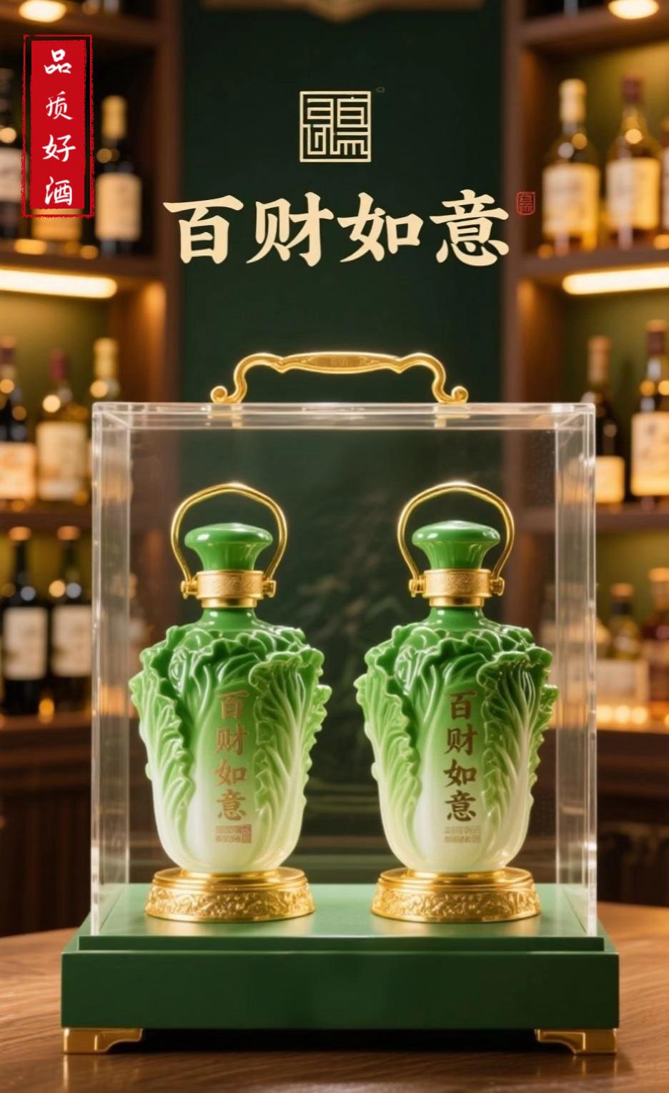 百财如意酒。百财如意收藏酒,2瓶装53度清香型白酒,喝完瓶子还可以当个摆件,寓意也如意#送礼佳品 #好酒推荐 #高档大气上档次 #白酒 #超便宜超划算