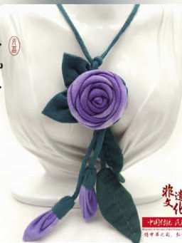 非金属布艺吊坠 玫瑰花饰品纯棉传统手工染项链腰链古风时尚配饰#国风古韵 #挂饰挂件 #无限回购的宝藏单品 #手工 #今日分享