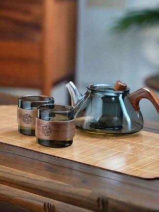 玻璃茶壶,耐高温加厚泡茶壶,茶水分离壶,家用花茶壶,木把过滤煮茶壶#茶壶#泡茶壶#茶水分离壶#家用茶水壶#煮茶壶