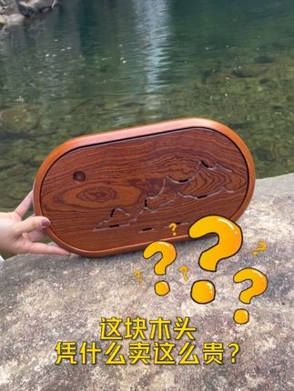 🔥这块花梨木实木茶盘,在山水间美成了艺术品!#茶盘 #实木茶盘 #户外喝茶
