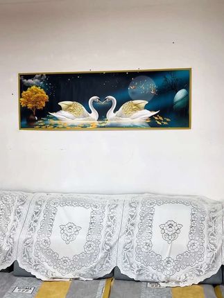 #天鹅贴画#床头贴画#遮丑贴画#自粘贴画#客厅装饰画